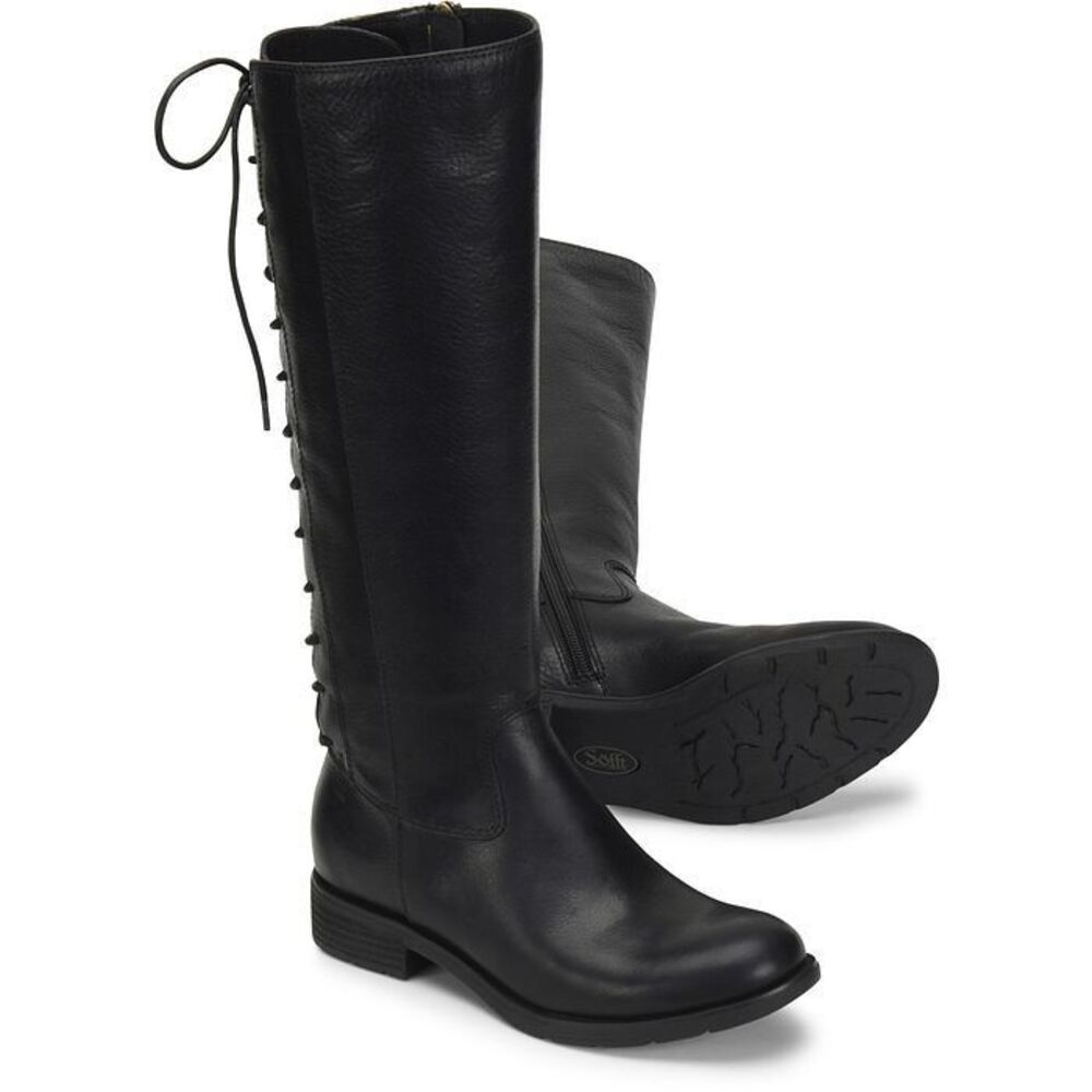 Sofft Sharnell II Water Resistant Laced Back Boots Women's 7.5 / 38.5 Black